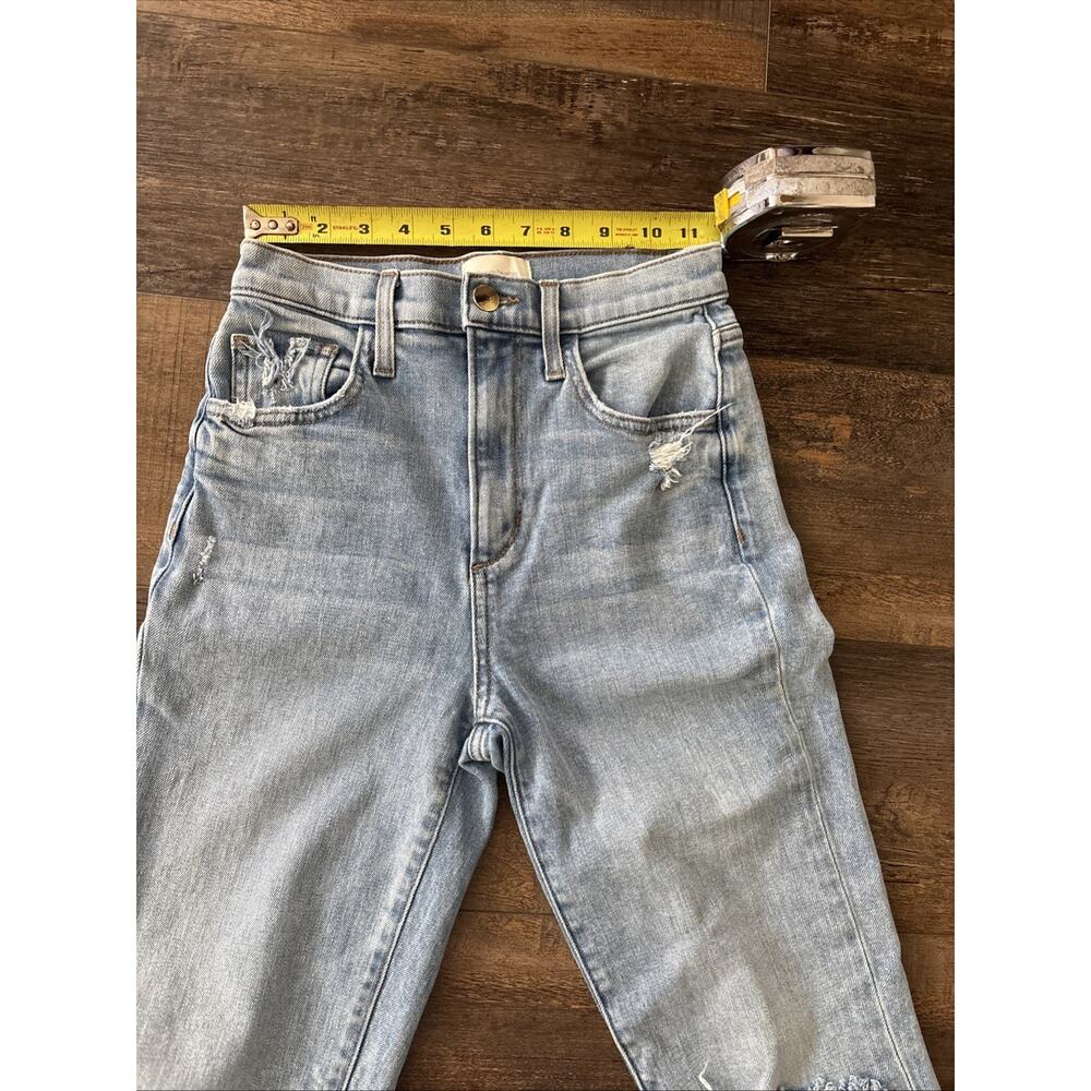 Favorite Daughter Jeans Straight Distressed 24‎ Waist High Rise Light Wash - Picture 6 of 9
